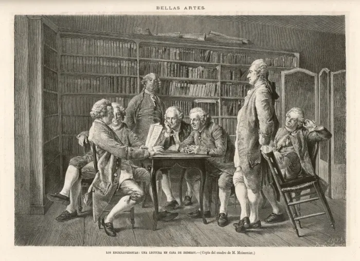 Gerahmter Druck : Denis Diderot und Meissonier Gerahmter Druck : Denis Diderot und Meissonier