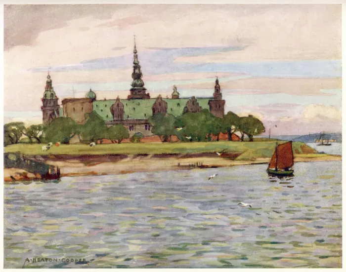 Gerahmter Druck : Dänemark / Helingenborg 1928 Gerahmter Druck : Dänemark / Helingenborg 1928