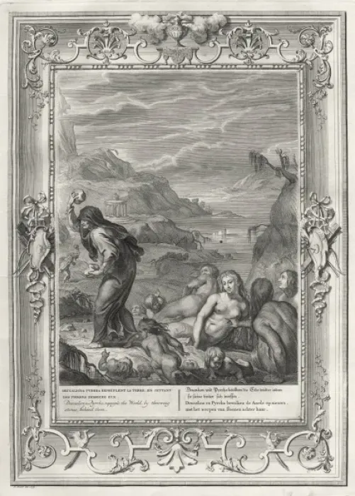 Gerahmter Druck : Deukalion und Pyrrha Gerahmter Druck : Deukalion und Pyrrha