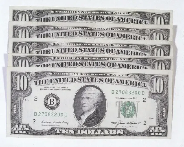 Gerahmter Druck : Zehn-Dollar-Noten Gerahmter Druck : Zehn-Dollar-Noten