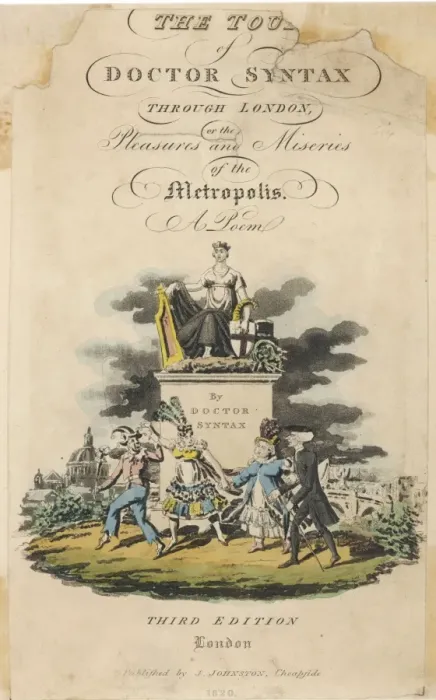Gerahmter Druck : Titelseite von Dr.Syntax
