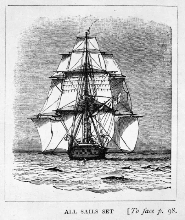 Gerahmter Druck : Zeichnung der H.M.S.Beagle Gerahmter Druck : Zeichnung der H.M.S.Beagle