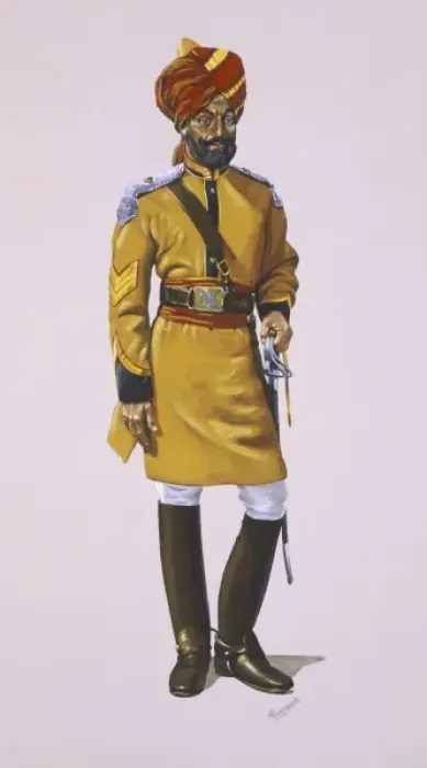 Gerahmter Druck : Duffadar (Sergeant) der 1. Bengal Lancer Gerahmter Druck : Duffadar (Sergeant) der 1. Bengal Lancer