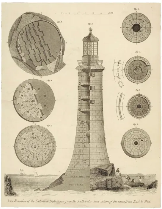 Gerahmter Druck : Riesenstein Leuchtturm Gerahmter Druck : Riesenstein Leuchtturm