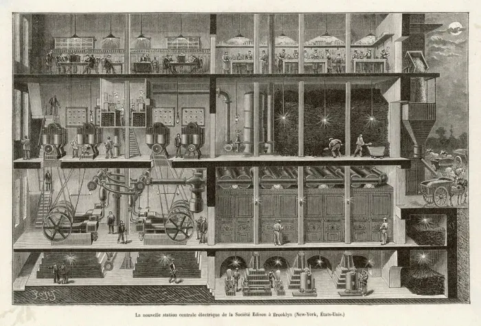 Gerahmter Druck : Edison / Elektrizität / NY Gerahmter Druck : Edison / Elektrizität / NY