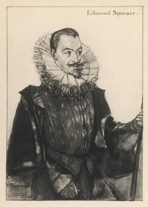 Gerahmter Druck : Edmund Spender Dichter Gerahmter Druck : Edmund Spender Dichter
