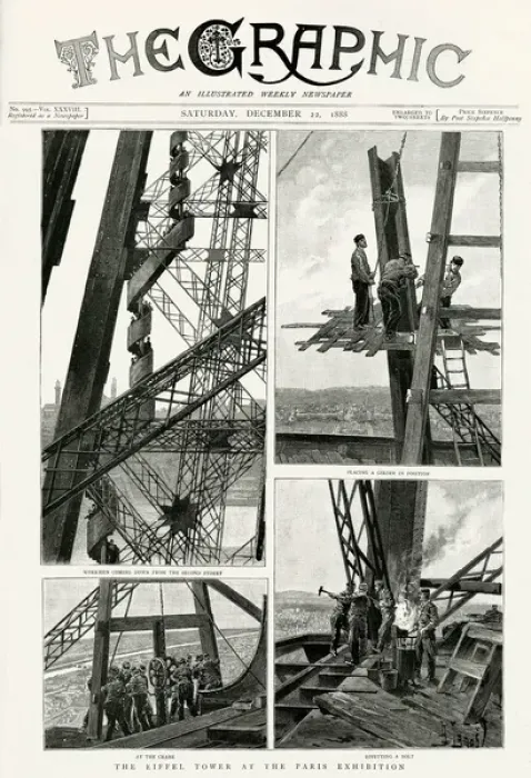 Gerahmter Druck : Die Eiffelturm wird gebaut 1888 Gerahmter Druck : Die Eiffelturm wird gebaut 1888