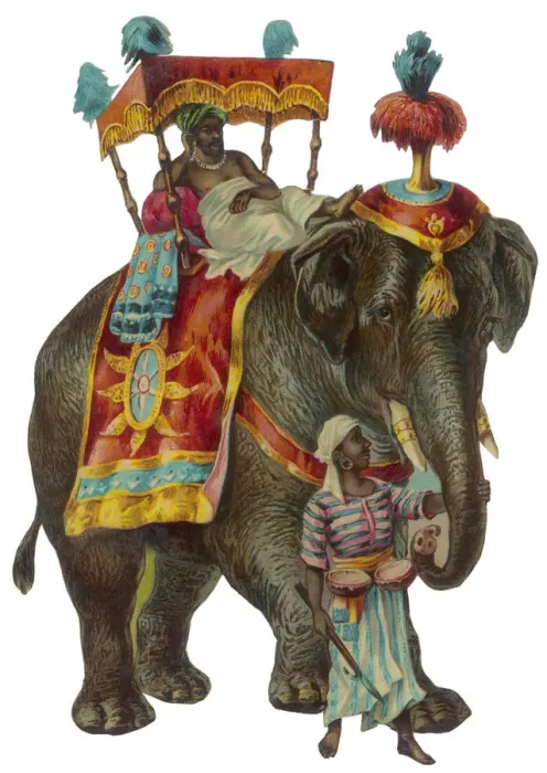 Gerahmter Druck : Ritter und Elefant Gerahmter Druck : Ritter und Elefant