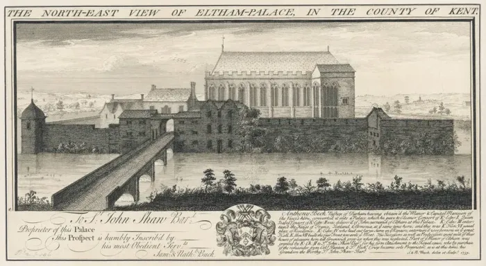 Gerahmter Druck : Elthamer Schloss 1735 Gerahmter Druck : Elthamer Schloss 1735