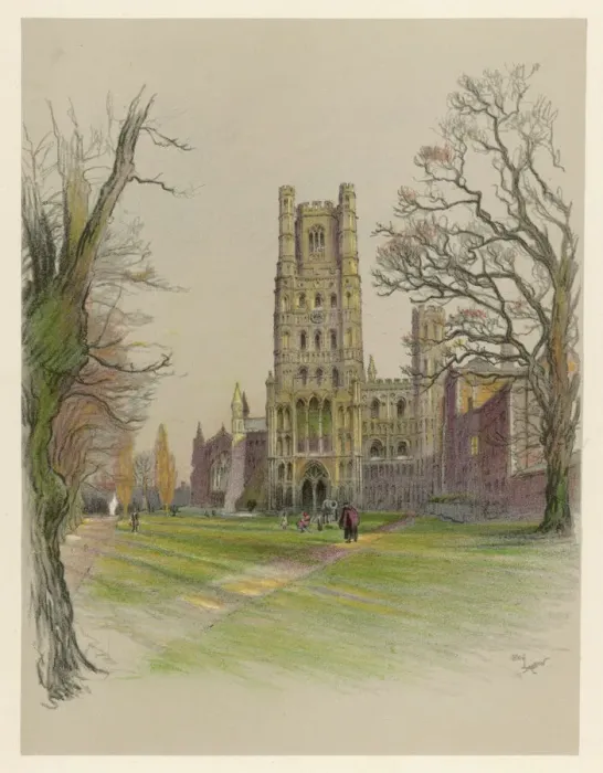 Gerahmter Druck : Elly-Kathedrale, 1924 Gerahmter Druck : Elly-Kathedrale, 1924