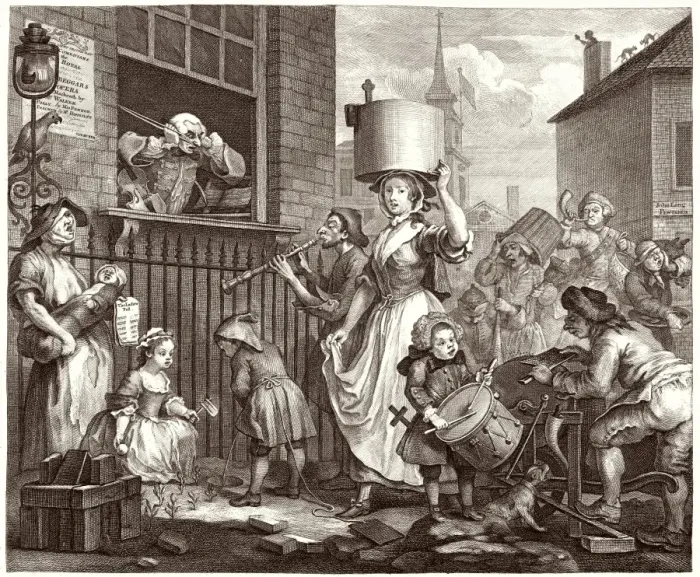 Gerahmter Druck : Wütender Musiker / Hogarth Gerahmter Druck : Wütender Musiker / Hogarth