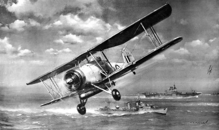 Gerahmter Druck : Fairey Swordfish Torpedobomber; Zweiter Weltkrieg, 1941 Gerahmter Druck : Fairey Swordfish Torpedobomber; Zweiter Weltkrieg, 1941