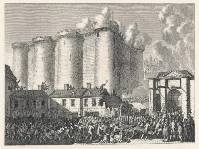 Gerahmter Druck : Sturz der Bastille