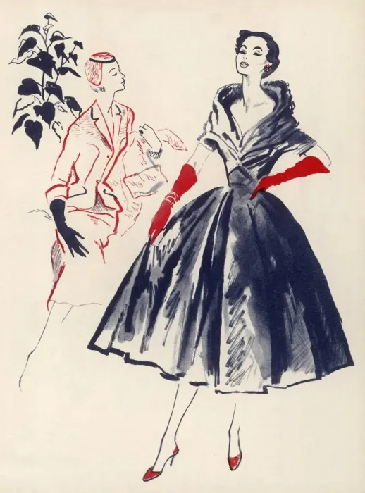Gerahmter Druck : Moden für 1954. Gerahmter Druck : Moden für 1954.