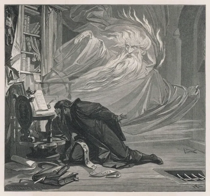 Gerahmter Druck : Faust & Zweifel / Goethe Gerahmter Druck : Faust & Zweifel / Goethe