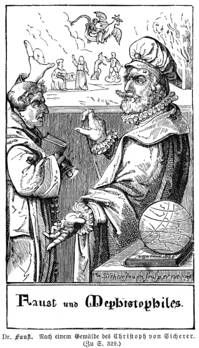 Gerahmter Druck : Faust und Mephisto Gerahmter Druck : Faust und Mephisto