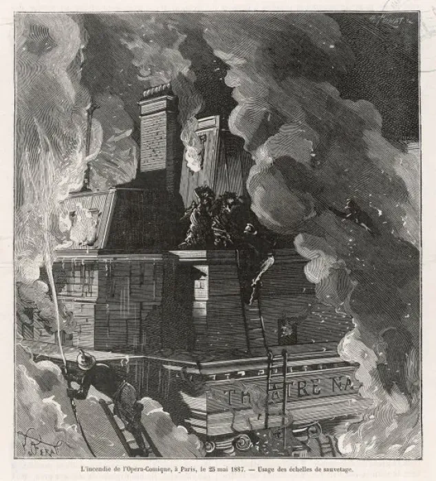Gerahmter Druck : Feuer, Operncomödie, 1887 Gerahmter Druck : Feuer, Operncomödie, 1887