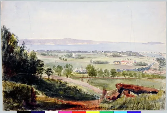 Gerahmter Druck : Firth von Forth aus der Corstorphine-Höhe Gerahmter Druck : Firth von Forth aus der Corstorphine-Höhe