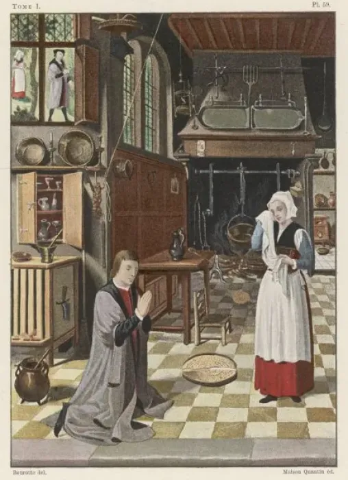 Gerahmter Druck : Flämische Küche C16 Gerahmter Druck : Flämische Küche C16