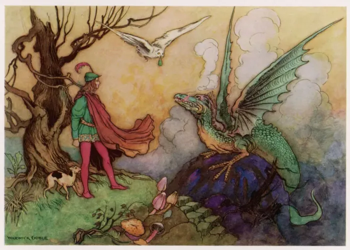 Gerahmter Druck : Aventant und Drache