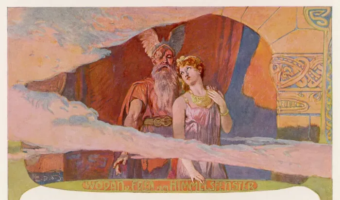 Gerahmter Druck : Wotan und Freia Gerahmter Druck : Wotan und Freia