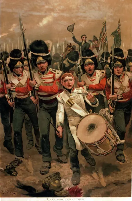 Gerahmter Druck : Truppenwächter bei der Schlacht von Waterloo Gerahmter Druck : Truppenwächter bei der Schlacht von Waterloo