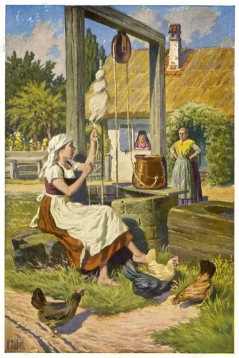 Gerahmter Druck : Frau Holle - Eins Gerahmter Druck : Frau Holle - Eins
