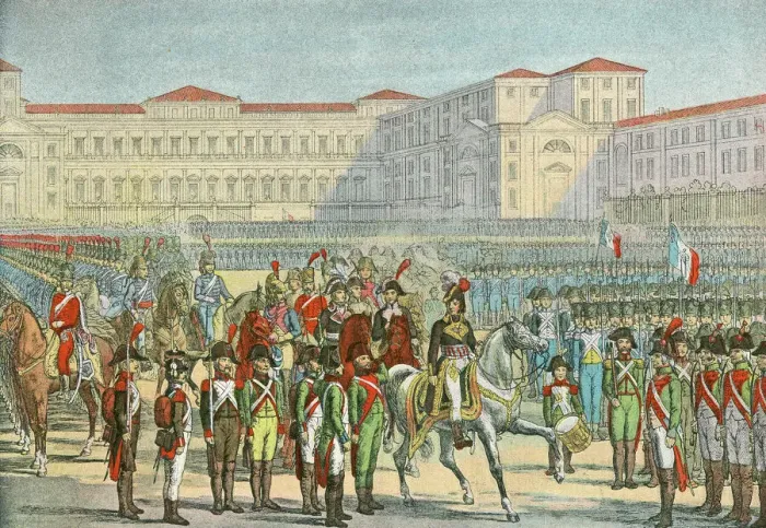 Gerahmter Druck : Französische Armee überprüft