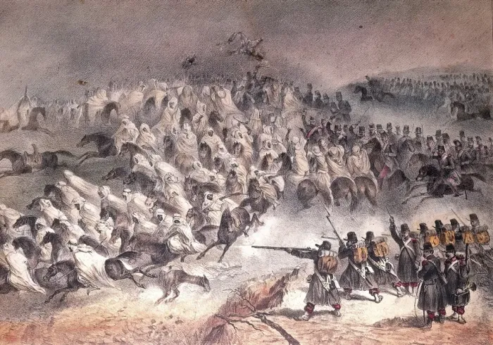 Gerahmter Druck : Französische Kolonisation Algeriens, Belagerung von Konstantin Gerahmter Druck : Französische Kolonisation Algeriens, Belagerung von Konstantin