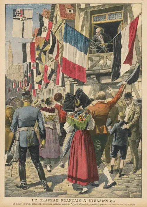 Gerahmter Druck : Französische Flagge 1908 Gerahmter Druck : Französische Flagge 1908