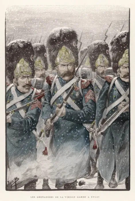 Gerahmter Druck : Französische Granatwerfer Gerahmter Druck : Französische Granatwerfer