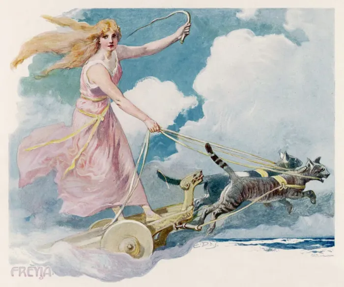 Gerahmter Druck : FREYJA. Eine mächtige Göttin, die Sexualität darstellt und Freiheit in Gerahmter Druck : FREYJA. Eine mächtige Göttin, die Sexualität darstellt und Freiheit in