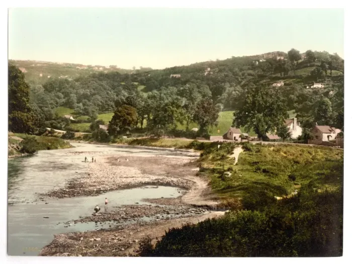 Gerahmter Druck : Allgemeiner Überblick, Lydbrook (unterer Teil), England Gerahmter Druck : Allgemeiner Überblick, Lydbrook (unterer Teil), England