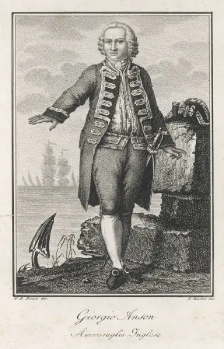 Gerahmter Druck : Georg Anson Gerahmter Druck : Georg Anson