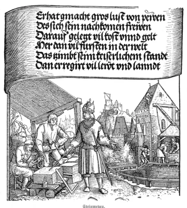 Gerahmter Druck : Deutsche Steinmetze Gerahmter Druck : Deutsche Steinmetze