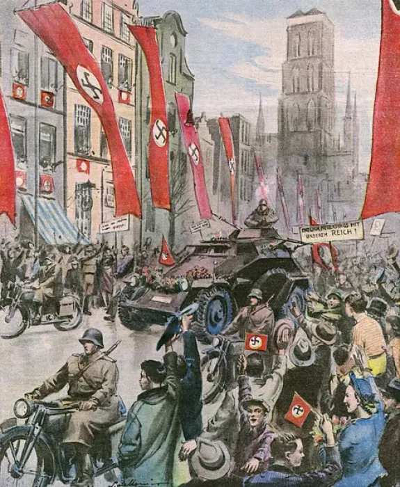 Gerahmter Druck : Deutsche in Danzig Gerahmter Druck : Deutsche in Danzig
