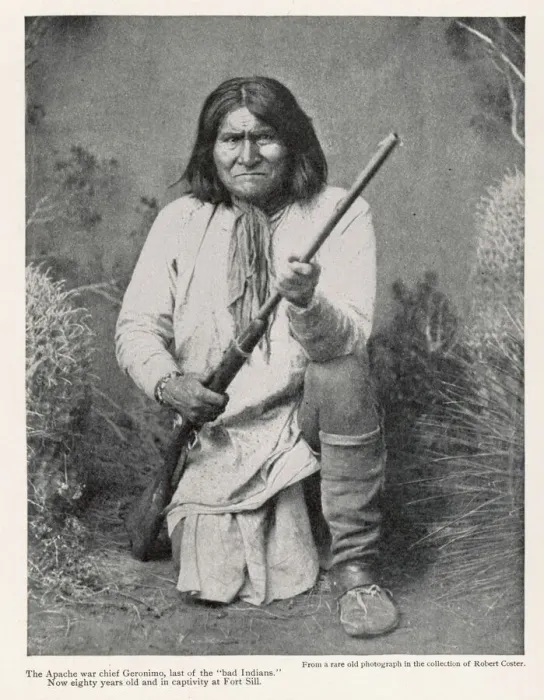 Gerahmter Druck : Geronimo, Kriegsführer der weißen Berge-Apachen [im Jahr 1905]