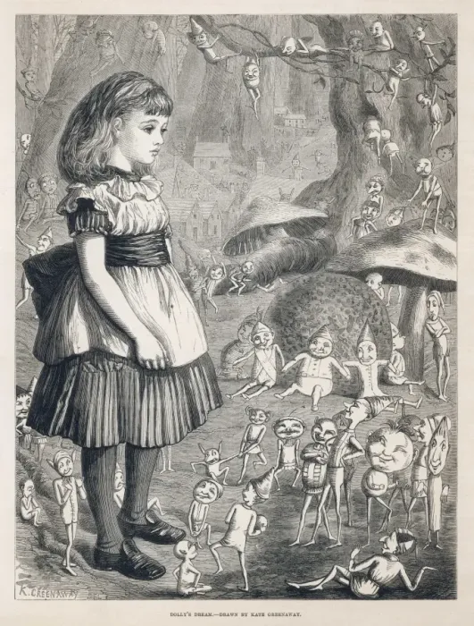 Gerahmter Druck : Mädchen, Elfen, Pilze Gerahmter Druck : Mädchen, Elfen, Pilze