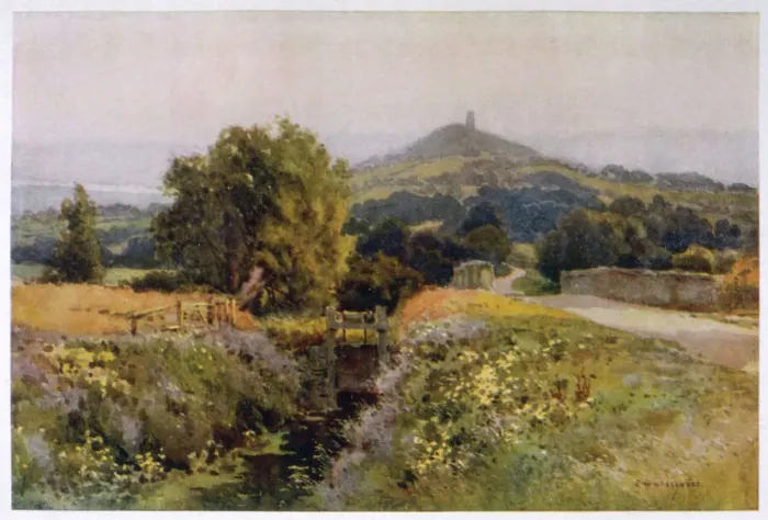 Gerahmter Druck : Das Glasthor von Glastonbury / 1908 Gerahmter Druck : Das Glasthor von Glastonbury / 1908