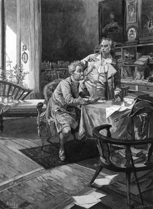 Gerahmter Druck : Goethe mit Schiller Gerahmter Druck : Goethe mit Schiller