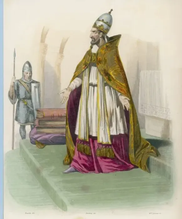 Gerahmter Druck : Gregorius I und Bourdet Gerahmter Druck : Gregorius I und Bourdet