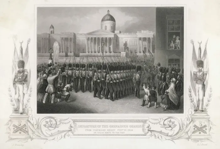 Gerahmter Druck : Garde-Grenadiere verlassen Gerahmter Druck : Garde-Grenadiere verlassen