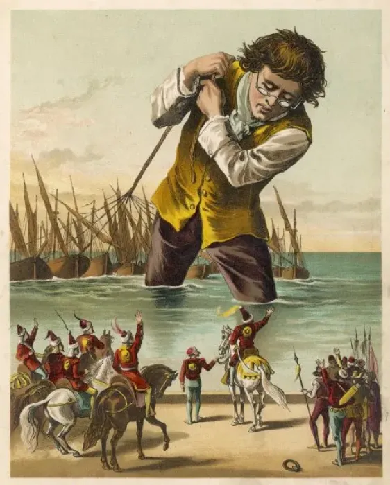 Gerahmter Druck : Blefuscudiener Gulliver Gerahmter Druck : Blefuscudiener Gulliver