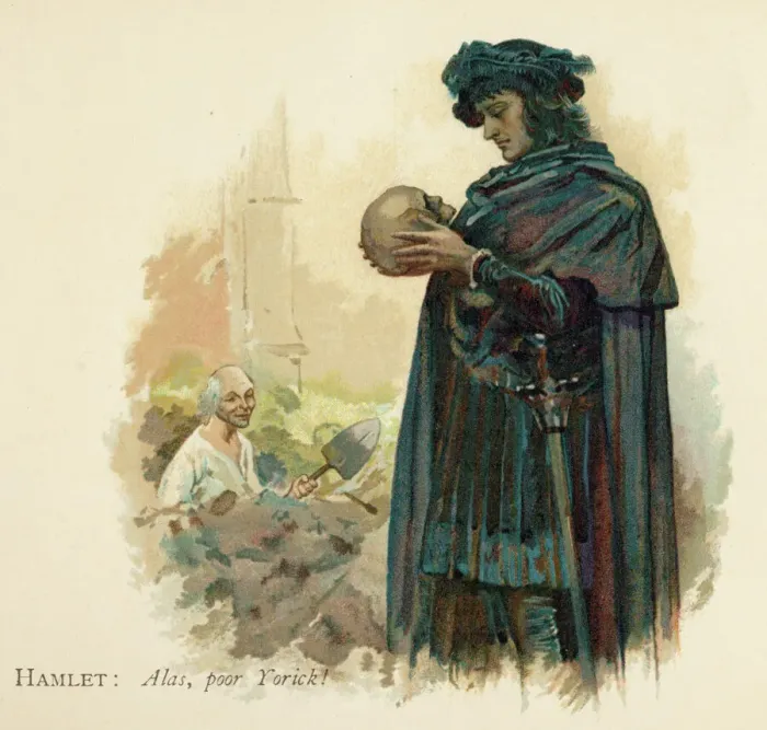 Gerahmter Druck : Hamlet und Schädel Gerahmter Druck : Hamlet und Schädel