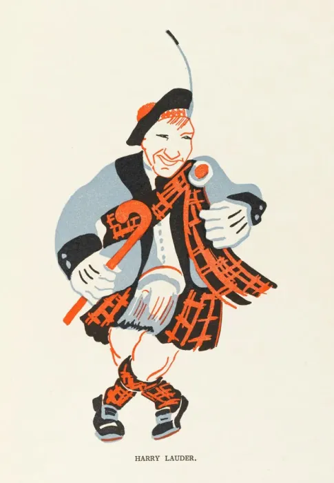 Gerahmter Druck : Harry Lauder und Pyke Gerahmter Druck : Harry Lauder und Pyke