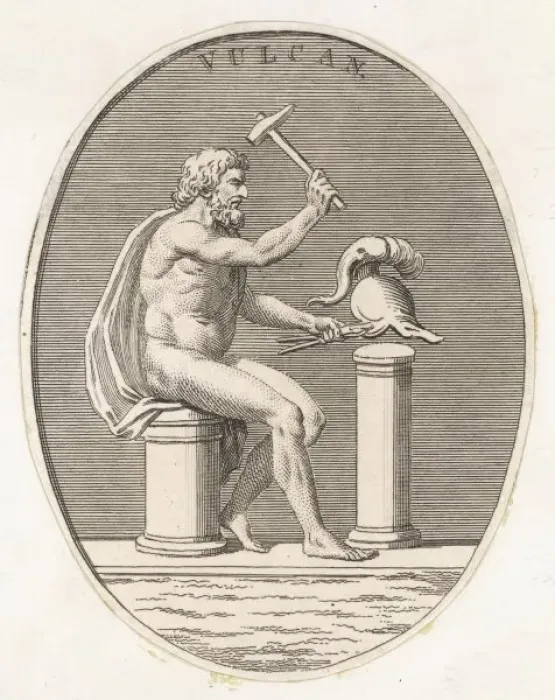 Gerahmter Druck : Hephaistos Schmieden Gerahmter Druck : Hephaistos Schmieden