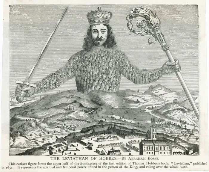 Gerahmter Druck : Leviathan - Hobbes, Frontis Gerahmter Druck : Leviathan - Hobbes, Frontis