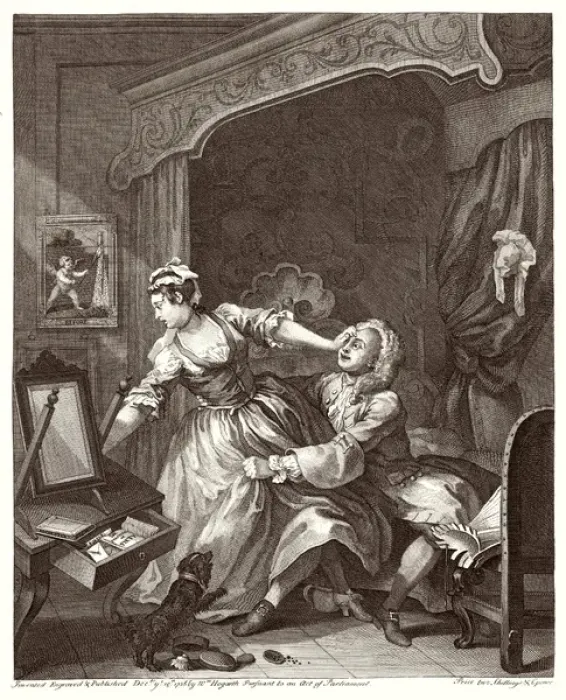 Gerahmter Druck : Hogarth vor und nachher Gerahmter Druck : Hogarth vor und nachher