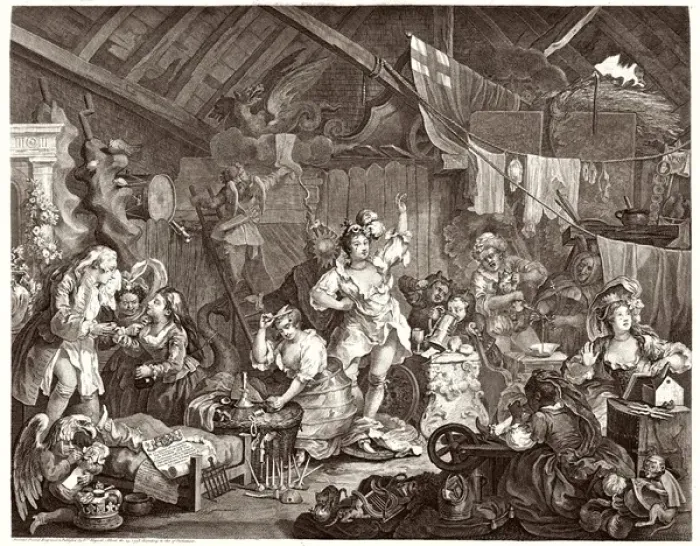 Gerahmter Druck : Barn der Hogarth-Schauspielerinnen Gerahmter Druck : Barn der Hogarth-Schauspielerinnen