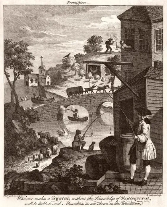 Gerahmter Druck : Hogarth / Falsche Perspektiven Gerahmter Druck : Hogarth / Falsche Perspektiven